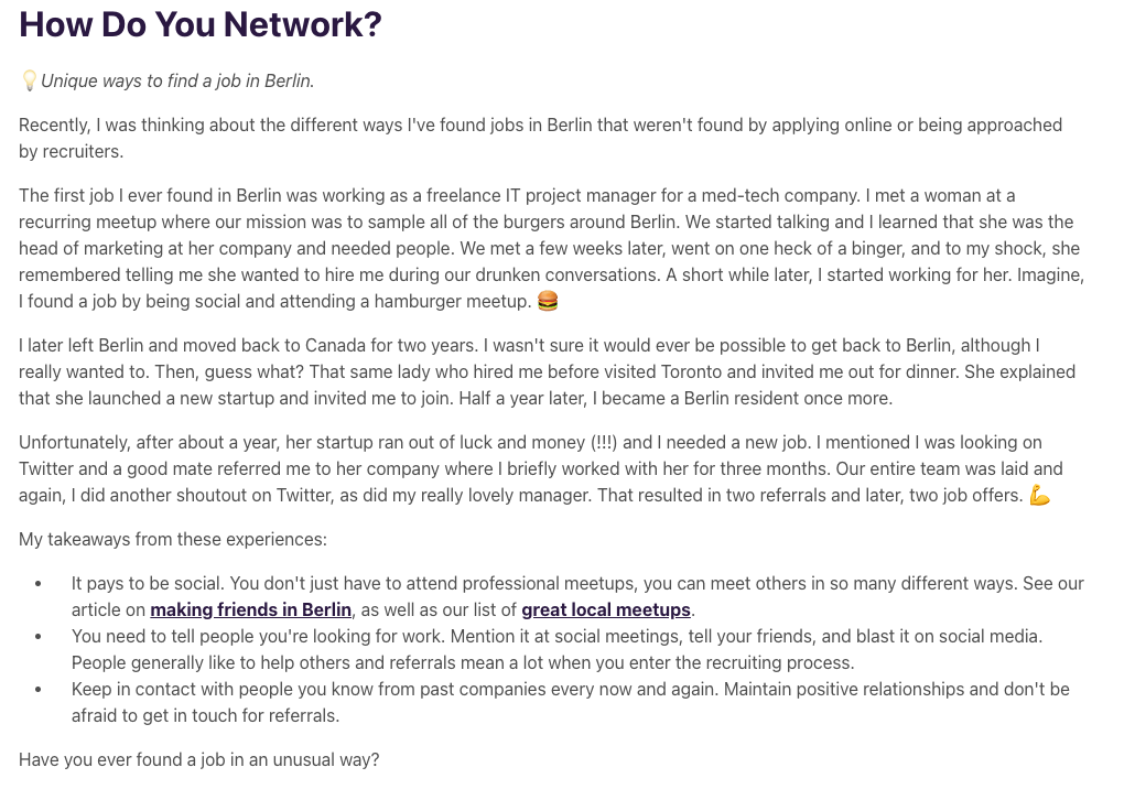 How Do You Network - The Berlin Life